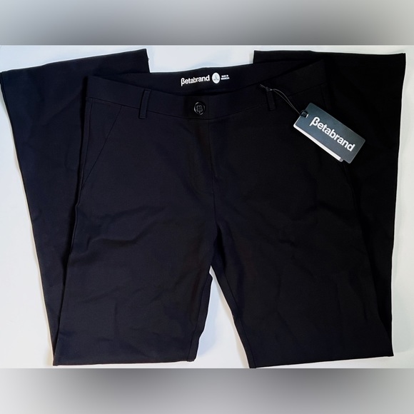 Betabrand NWT Dress Pant Yoga Pants Boot Cut Black - Picture 3 of 5